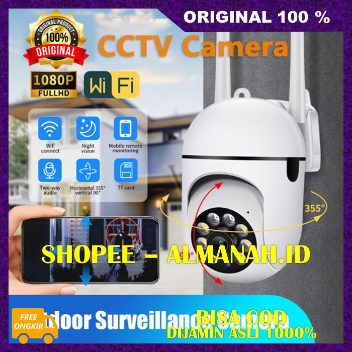 [BISA COD] CCTV IP Panoramic Wireless CCTV Outdoor Wireless Control Jarak Jauh ASLI