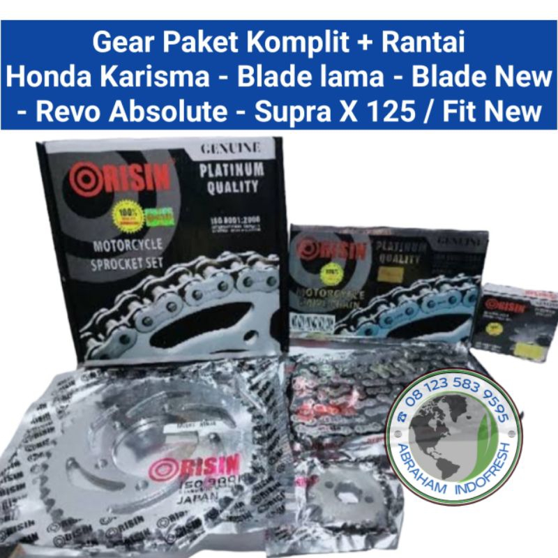 gear paket honda karisma supra x 125 blade revo absolute supra fit new ger set orisin