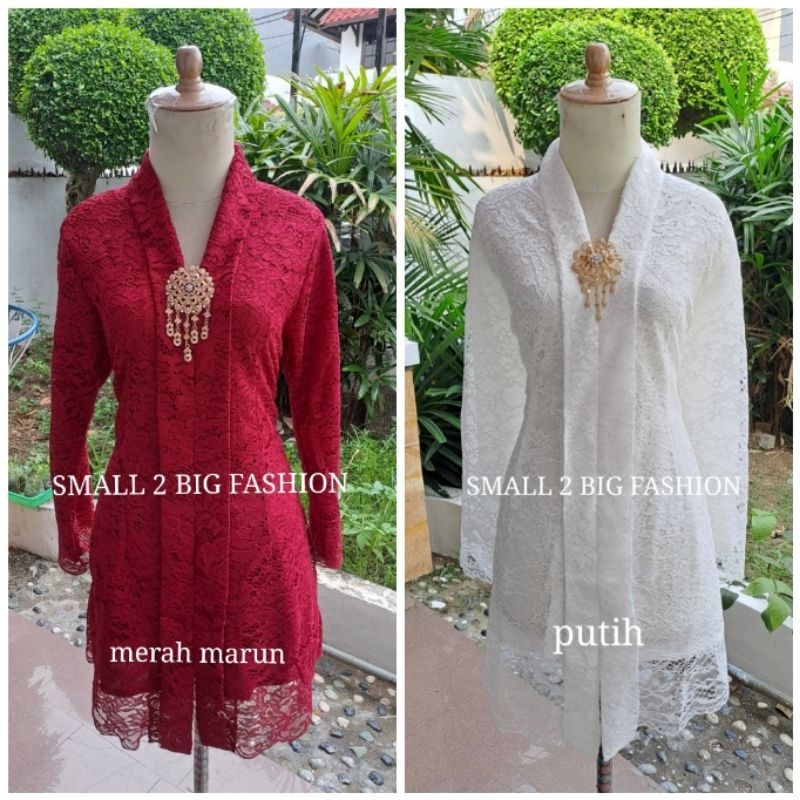Kebaya brokat brukat muslim hijau ungu lilac navy putih moca abu hitam merah marun S M L XL XXL 3L