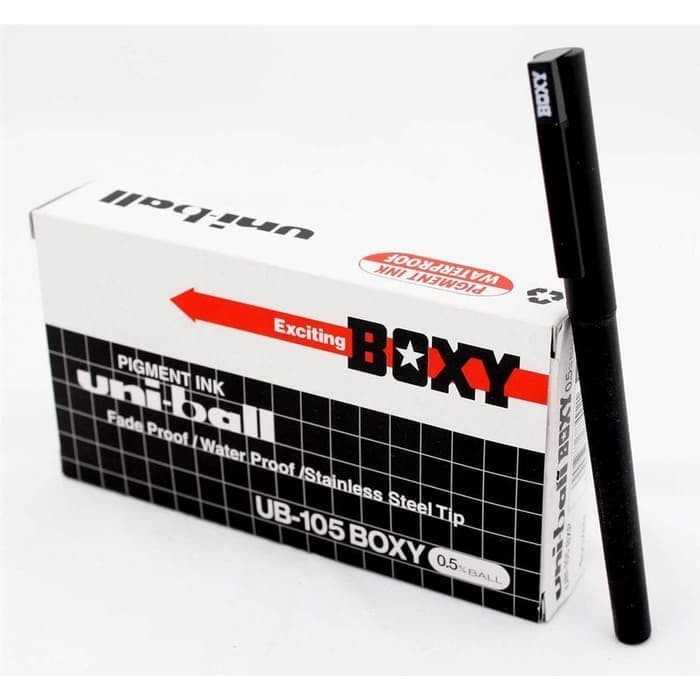 

Pulpen Boxy 0.5mm Uni Ball UB-105 / Ballpoint UniBall 0.5 mm / Waterproof Pen Hitam Biru