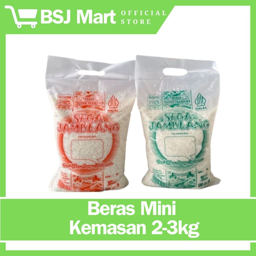 

BSJ Mart - Beras Premium Sega Jamblang Isi 2,5-3kg, Putih, Bersih, Pulen, Murah dan Hemat Promo Gratis Ongkir