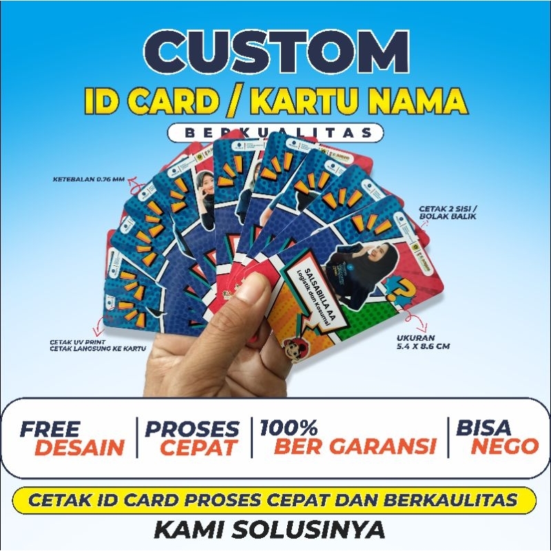 

Cetak Name Tag Custom | Bahan PVC Proses Cepat