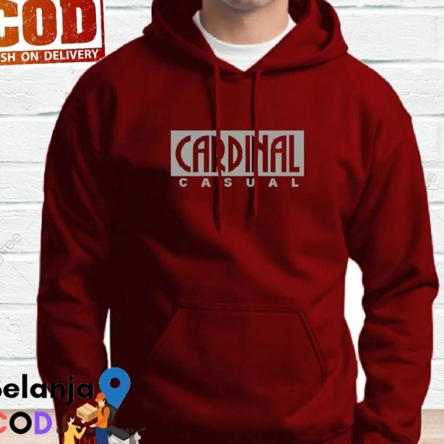 PROMO MURAH Jaket Sweater Hoodie  Hoodie Distro Terbaru Cardinal Casual Blok Logo Silver