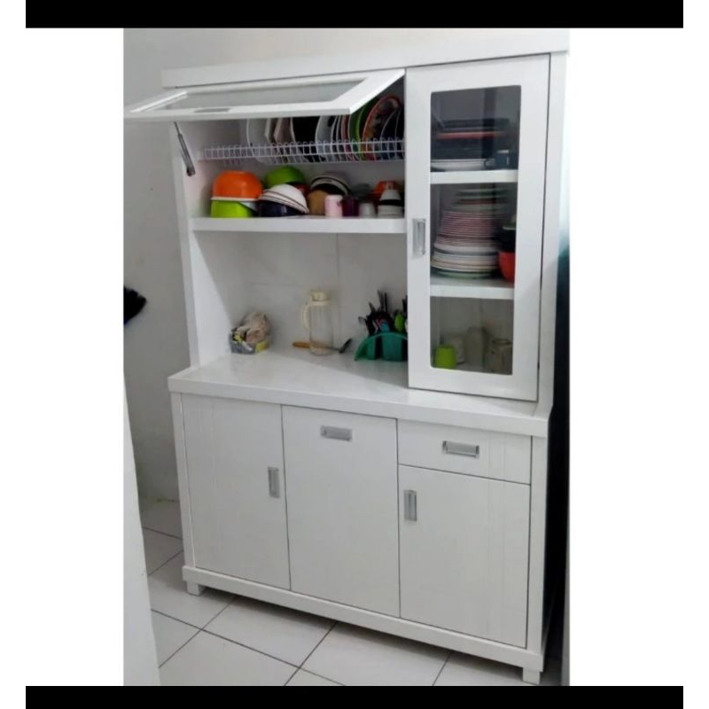 Lemari sayur hidrolik / lemari sayur kayu / lemari duco / lemari piring