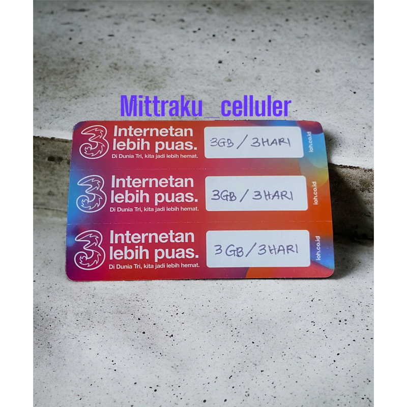 Voucher Tri 3GB (3hari)
