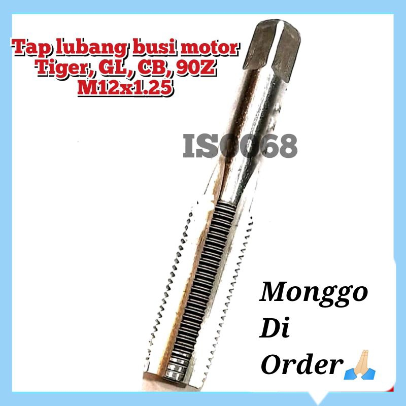 Tap busi D6HS m 12x1.25 tap lubang busi motor Tiger GL CB 90Z