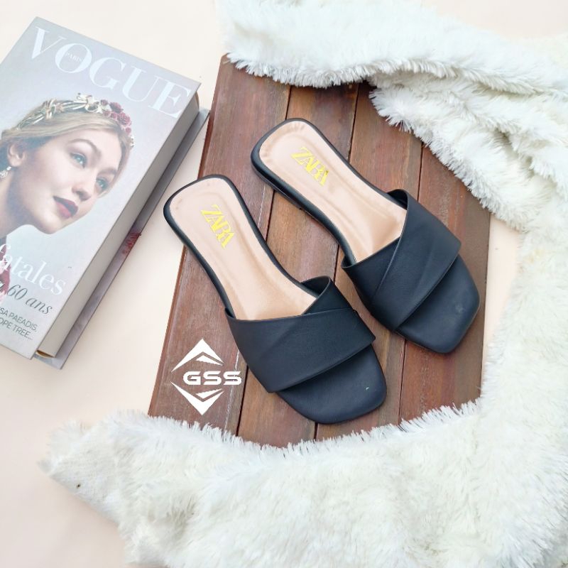 Awet Sepatu Sandal Wanita Sandal Flat Zara Terbaru Teplek Slm