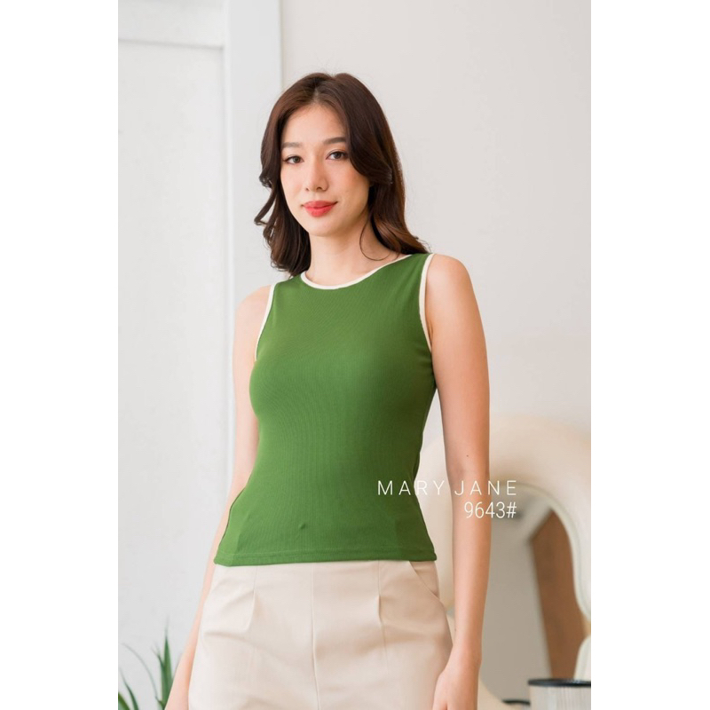 [Jisu-9643] - TankTop Atasan Wanita/TankTop Mary Jane Import