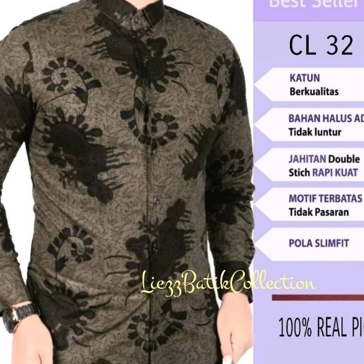 DiSkon  Batik pria slimfit modern colin dion asli