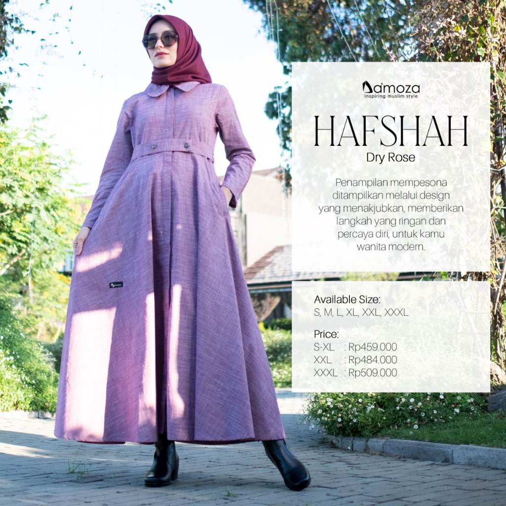 Gamis Hafshah - Damoza Hafshah || Baju Mutif Premium