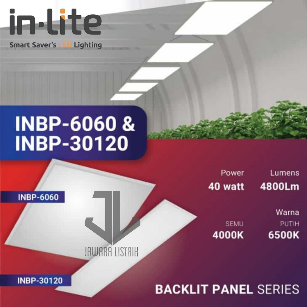 IN-LITE INBP6060 BACKLIGHT PANEL LED 4800LM 40W 40 WATT 595X595X30MM