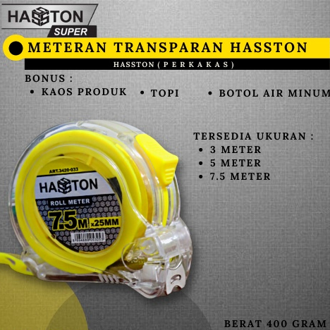 METERAN TRANSPARAN ROLL 3420-032 / 3420-031 5cm/3cm HASSTON ORIGINAL / METERAN ROLL / METERAN GULUNG