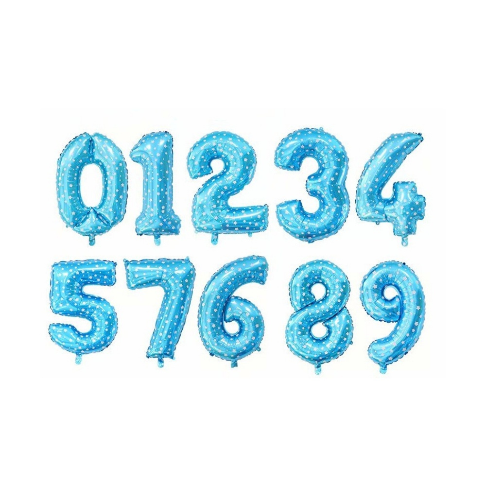 AliMaMa - BALON ANGKA 40 CM BIRU - Balloon Foil Alphabet Pesta Ulang Tahun Happy Birthday Murah Meda