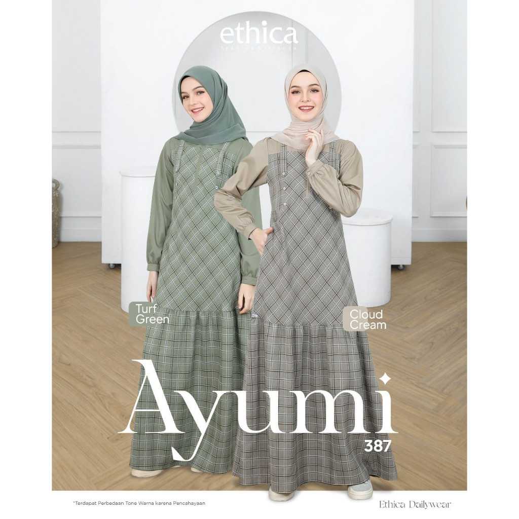 ETHICA AYUMI 387 GAMIS MOTIF KOTAK KOTAK TERBARU