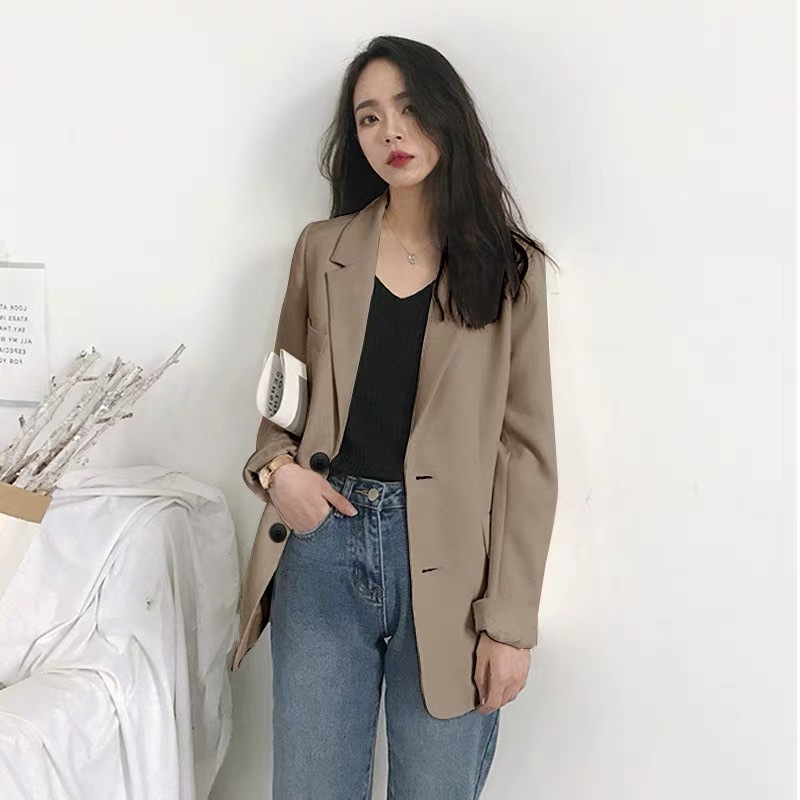 LO Clothes Jaket jas longgar kasual wanita /blazer wanita /jas kantor / blazer lengan panjang