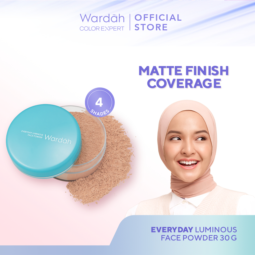 WARDAH Everyday Luminous Face Powder 30 g - Bedak Tabur Yang Halus, Natural, Ringan dan Melembabkan 