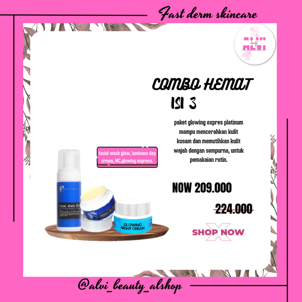 FAST DERM PAKET COMBO HEMAT GLOWING EXPRESS PLATINUM
