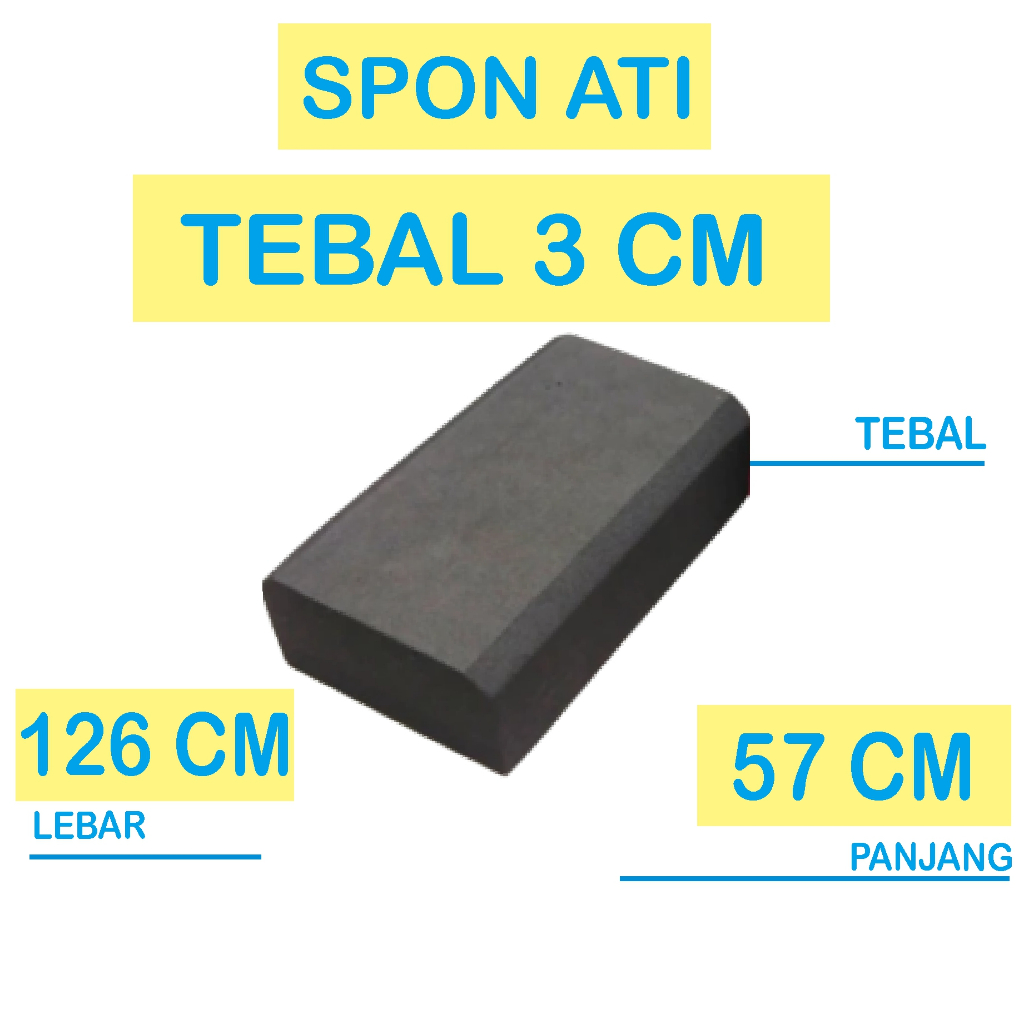 SPON ATI / BUSA ATI / SPON EVA TEBAL 3 CM WARNA HITAM UKURAN 126 CM X 57 CM