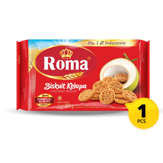 

ROMA BISKUIT KELAPA 300 G ROMA COCONUT BISCUIT MAKANAN SANTAI