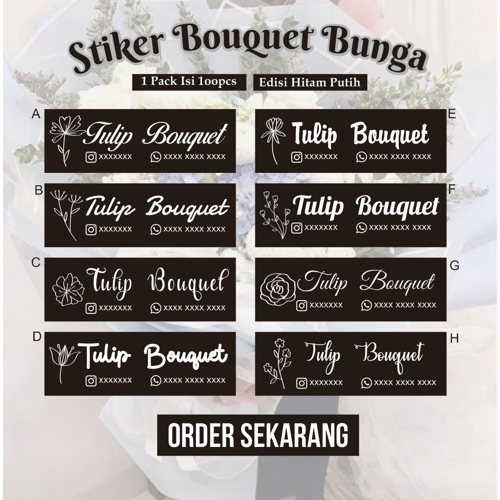 

Stiker label buket - stiker bouquet - stiker bouquet 1pack isi 100