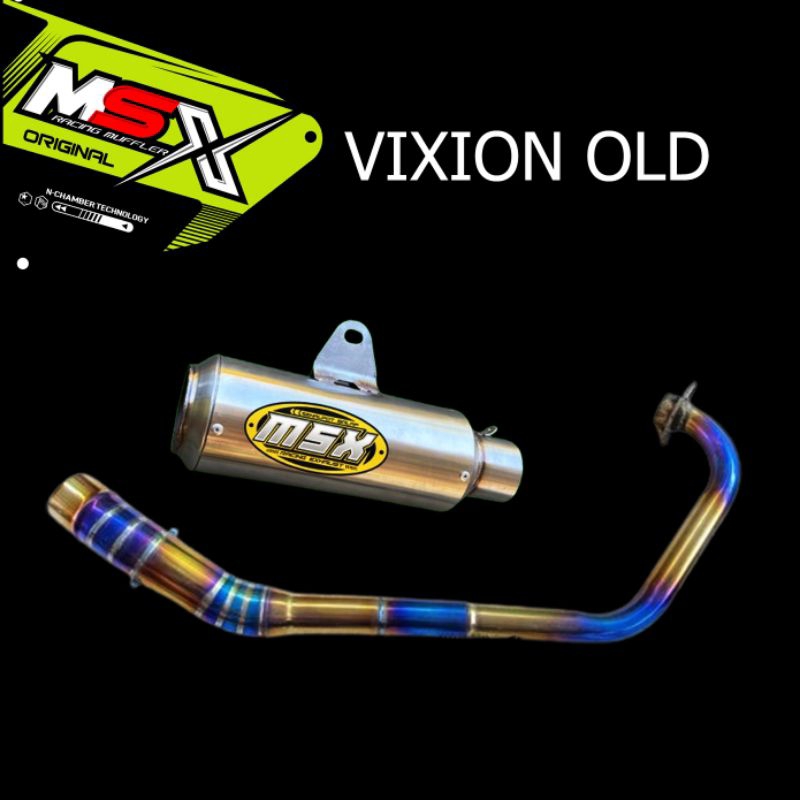 knalpot msx racing original costum dpj Fonterra gp1 leher blu buat motor Yamaha Vixion