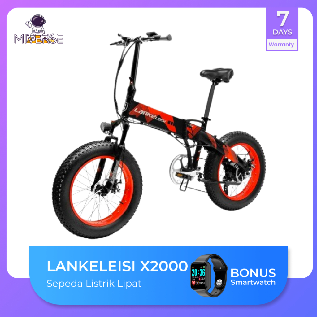 Lankeleisi X2000 Plus Sepeda Elektrik Lipat Smart Moped