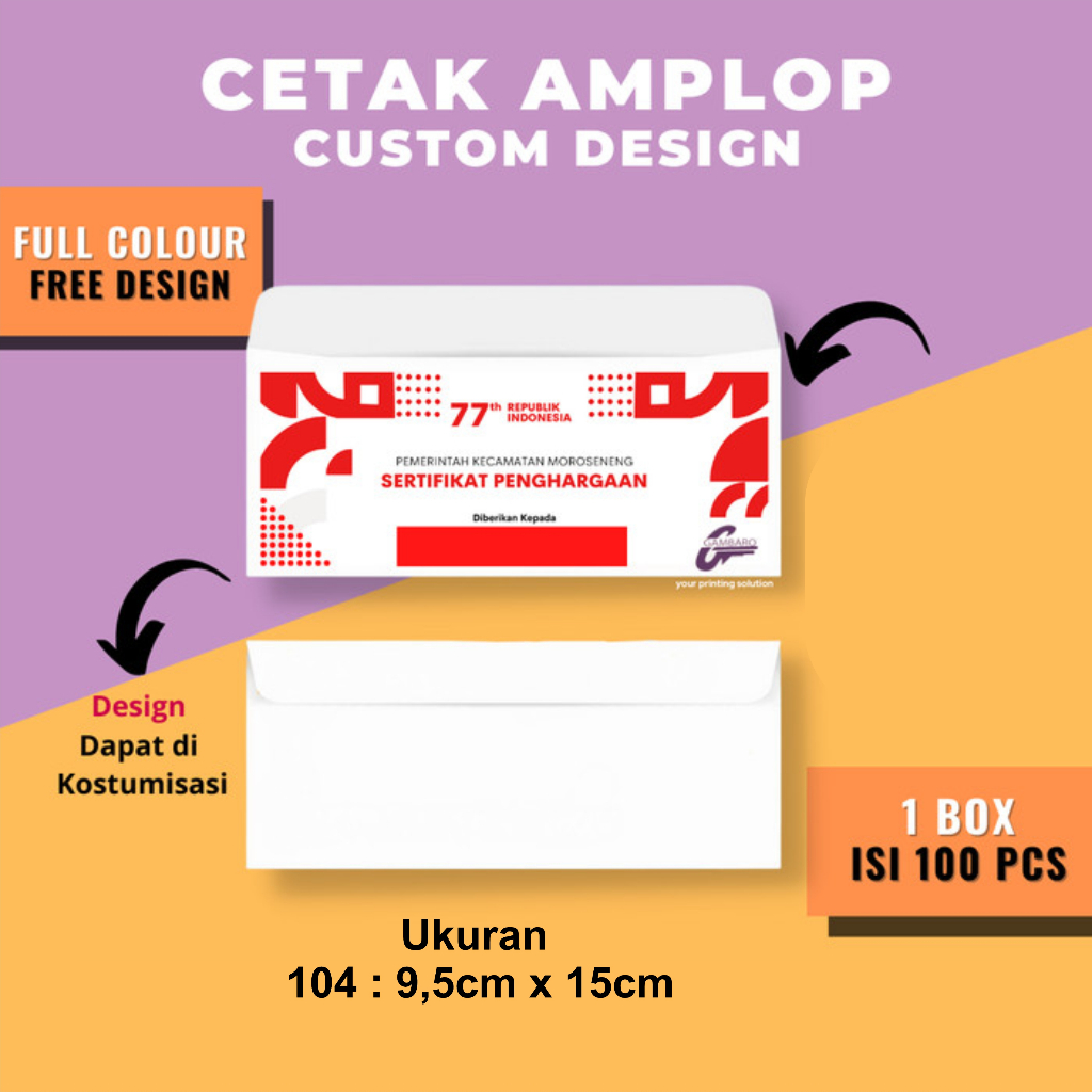

Cetak Amplop Putih Custom 1 Box / 100 Lembar