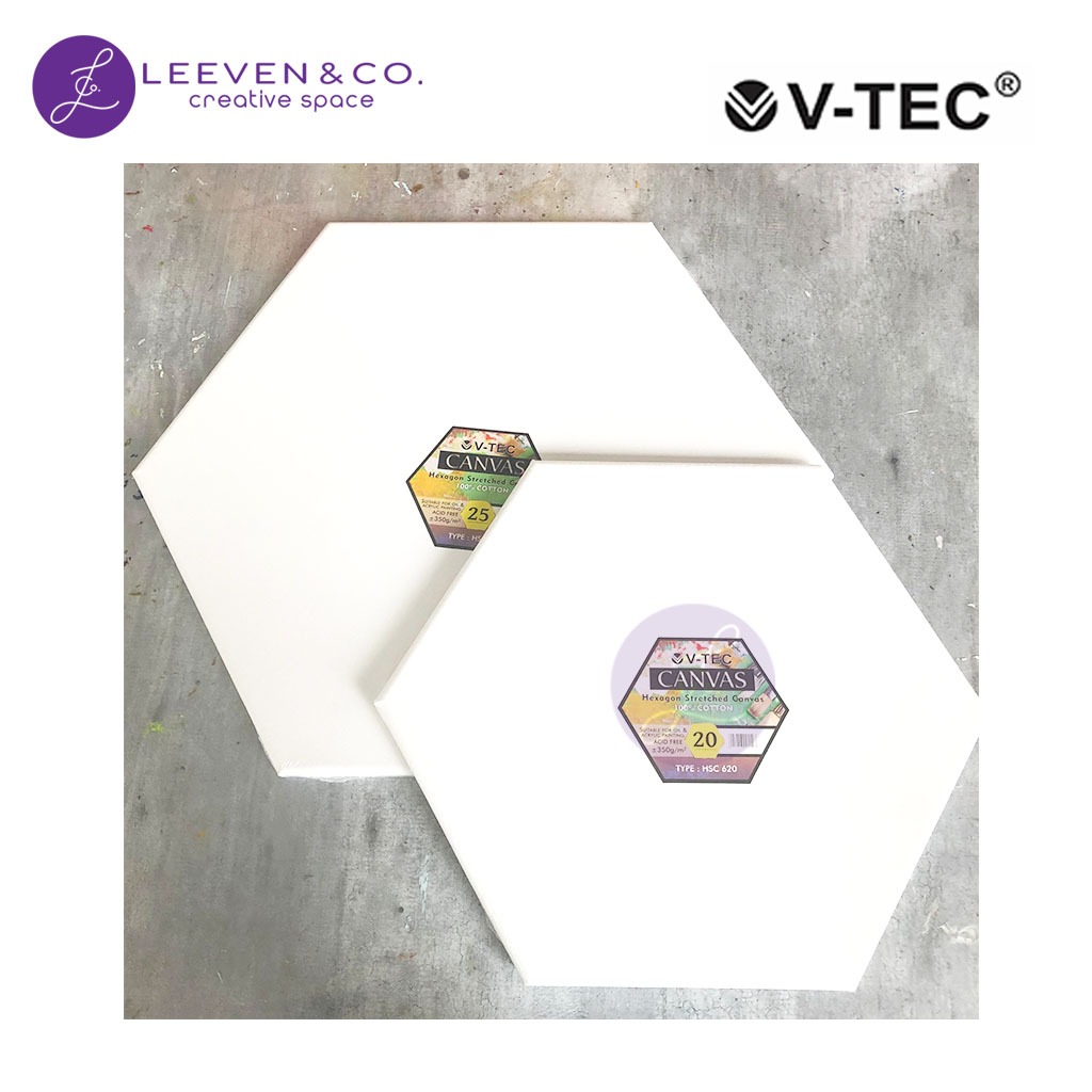 

V-TEC HEXAGON STRETCHED CANVAS / KANVAS SEGI ENAM COTTON JEPRET BELAKANG