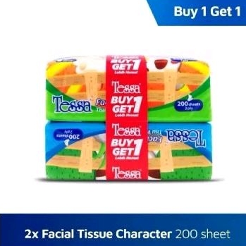 Buy 1 Get 1 Tessa Tissue Facial 200 Sheet 2ply