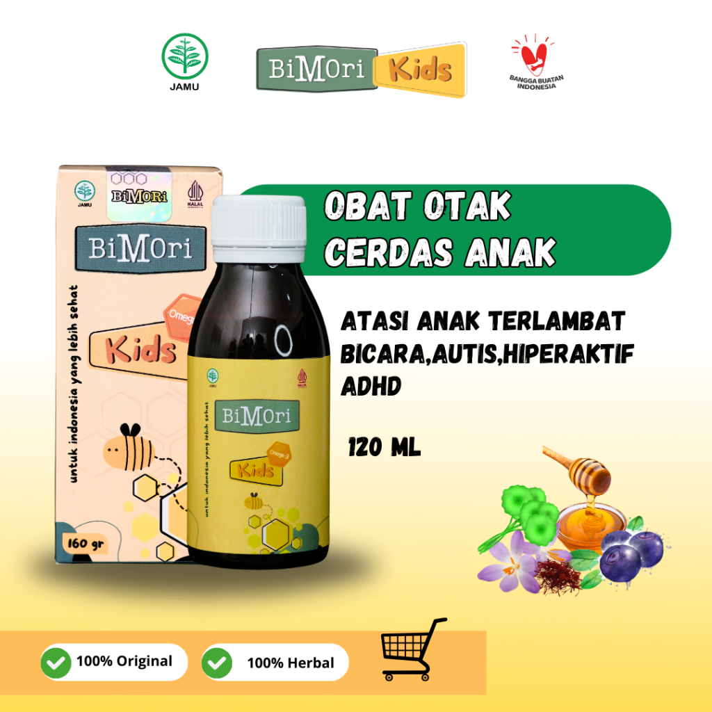 Bimori Kids Obat Cerdas Otak Anak Vitamin Anak Adhd Madu Untuk Anak Terlambat Bicara Pegagan Nutisi 