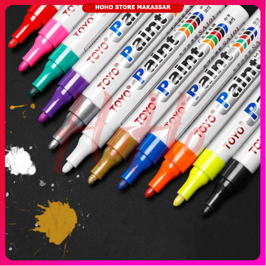 

Spidol Warna Putih Paint Marker Serbaguna Painting Pen Multifungsi Spidol Pewarna Ban Motor Mobil - SPI2