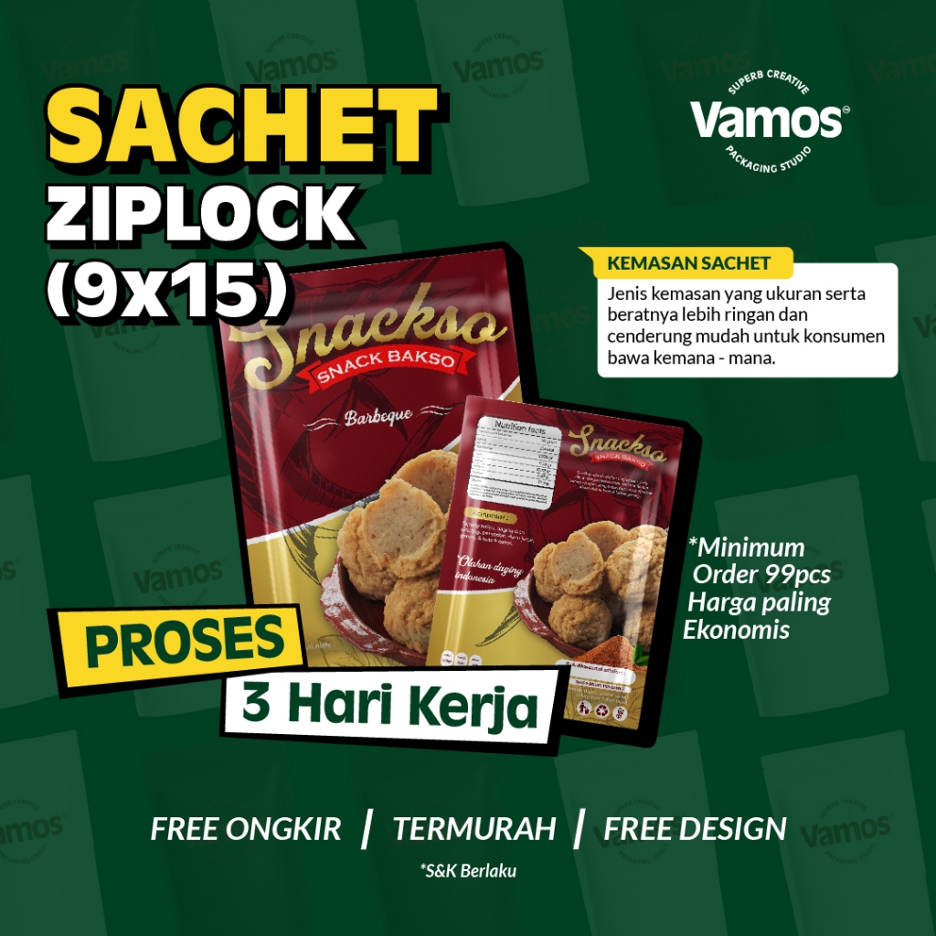 Kemasan Sachet Ziplock Kemasan Makanan 9x15