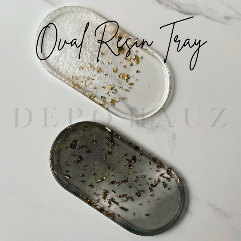 Oval Resin Tray Coaster | Tatakan Baki Aksesoris Rumah