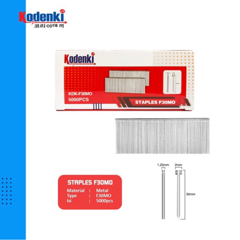 Kodenki isi Staples F30 staples tembak angin paku 5000 pcs Isi staples Steples tembak F30