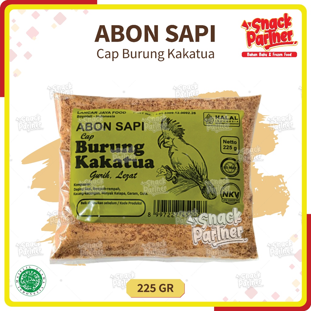 

ABON SAPI Cap BURUNG KAKATUA 225 GR - Label Hijau Khas Boyolali 225GR