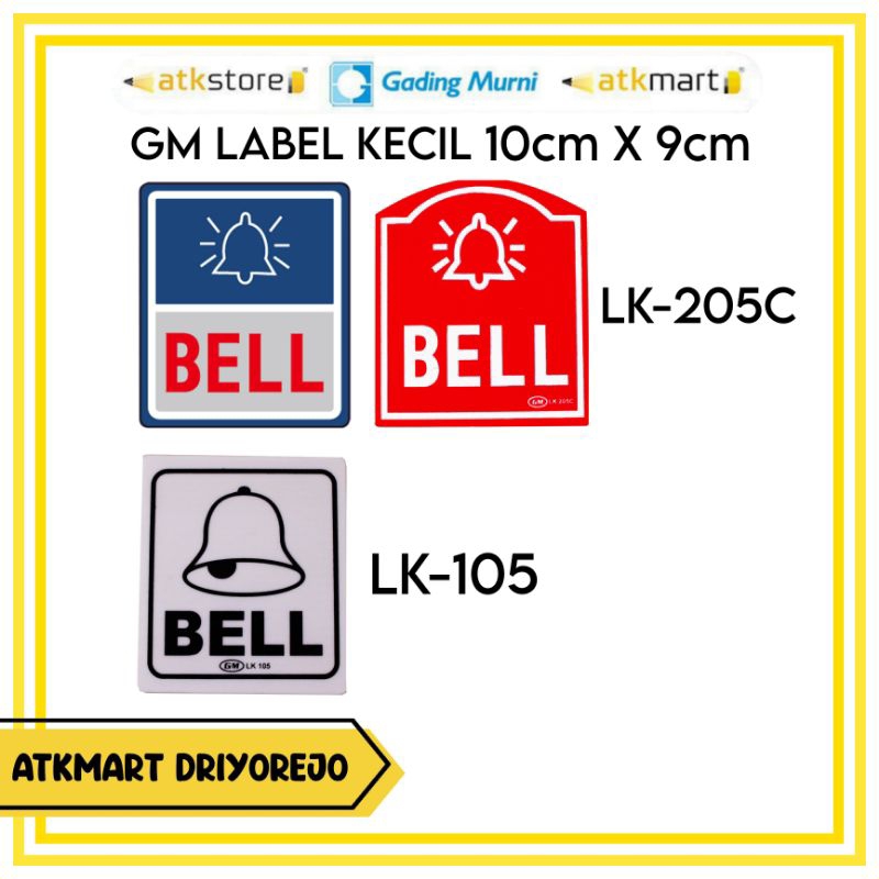 

GM LABEL KECIL BELL - PAPAN PENANDA - PAPAN AKRILIK PETUNJUK