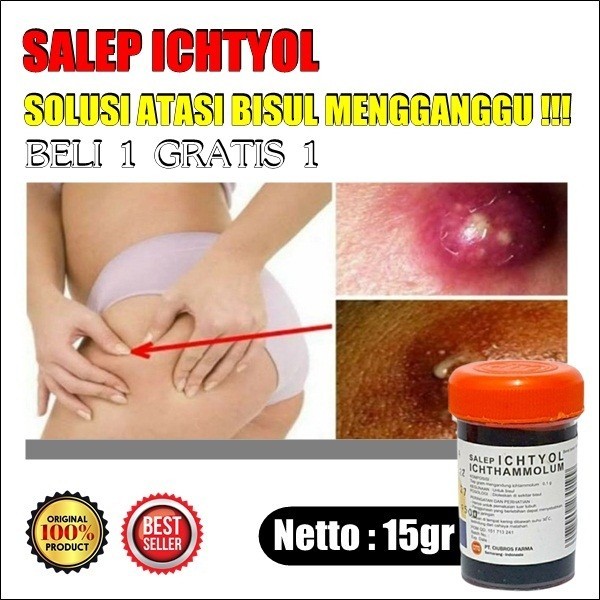 Salep ichtyol hitam obat bisul tanpa mata pereda nyeri bisul 15g asli