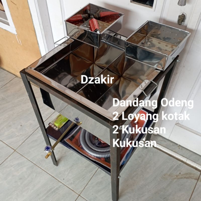 panci odeng sekat 2 loyang/dandang pangsit wonton+1 set boot meja besi lengkap murah