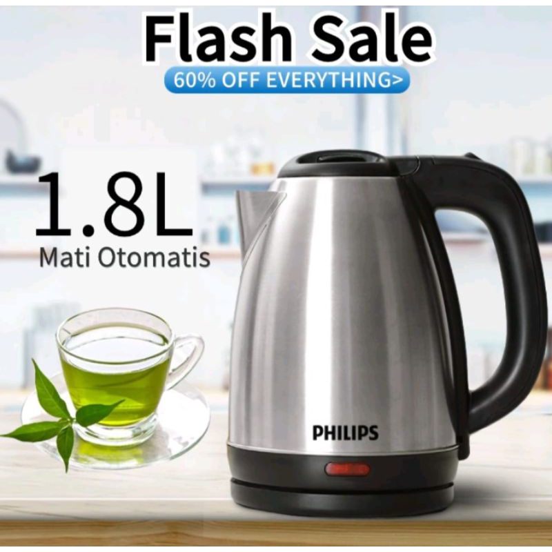teko listrik Philips kettle 2 liter daya 1500 watt pemanas air stainless
