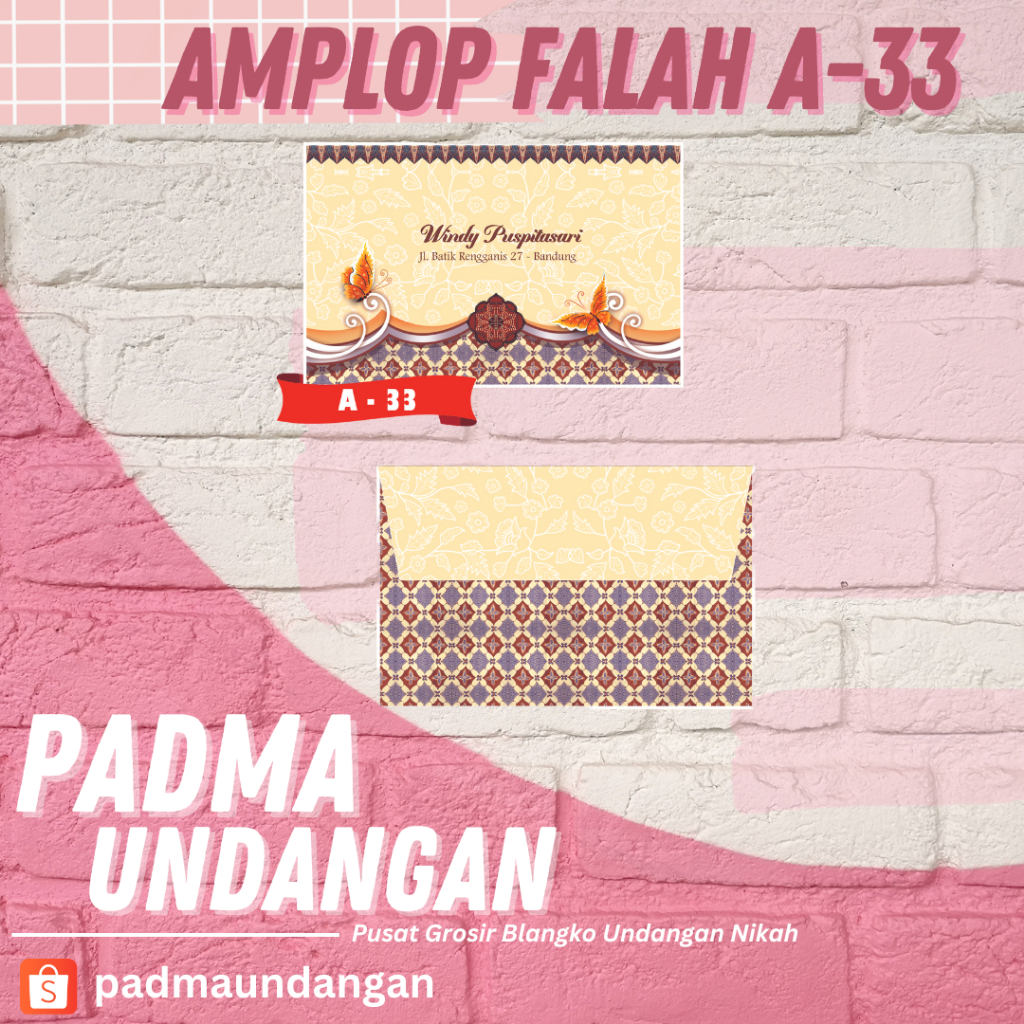 

Amplop Falah A-33 | Pusat Grosir Blangko | PadmaUndangan