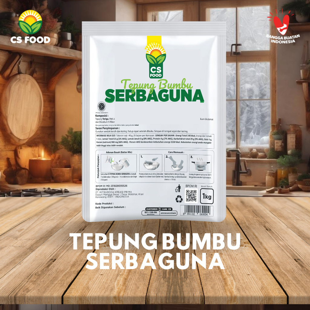 

Tepung Bumbu Ayam Goreng Crispy Serbaguna 1 kg - CS FOOD