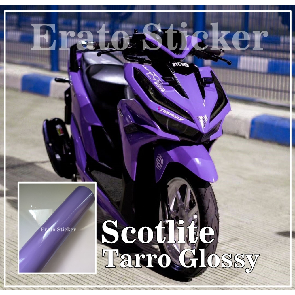 Scotlite stiker motor ungu taro glosy skotlet violet taro glosy skotlet motor warna taro glosy scotl