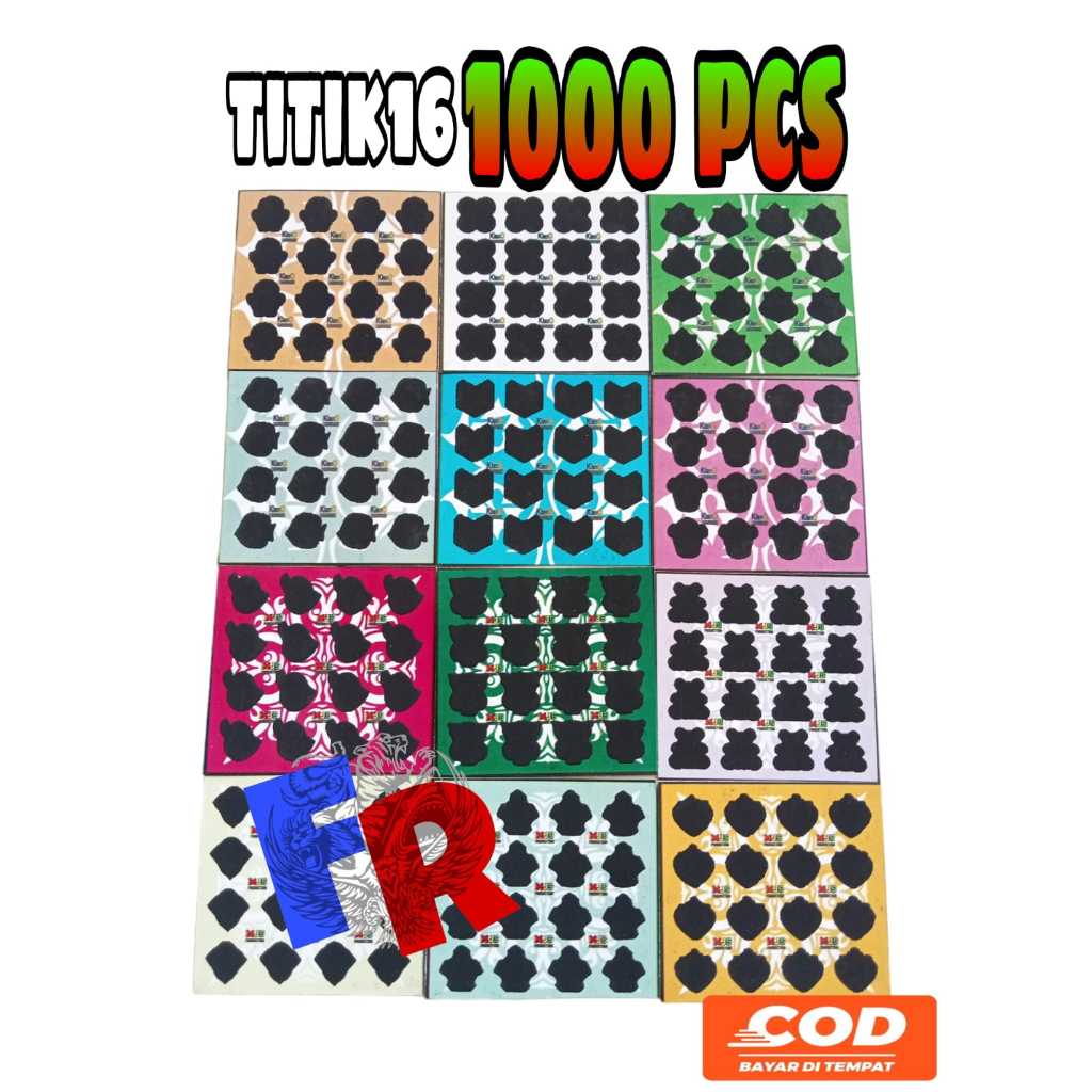 GOSOKAN BOM TENGKORAK TITIK16 ISI 1000PCS CAMPUR MOTIF/MAINAN MURAH KERTAS GOSOKAN BOM TENGKORAK