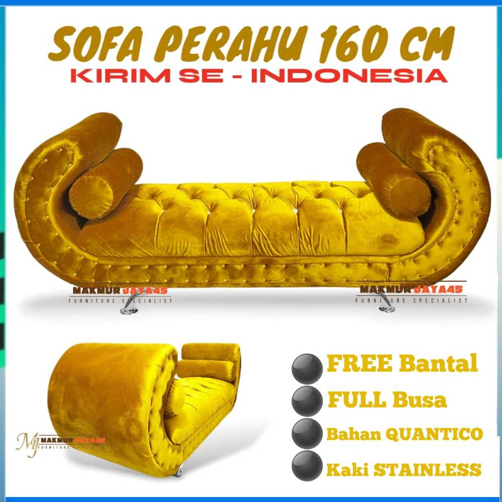 SOFA BENCH PERAHU MINIMALIS - SOFA BED PANJANG 160 CM / SOFA MULTIFUNGSI, RUANG TAMU , DEKORASI baha