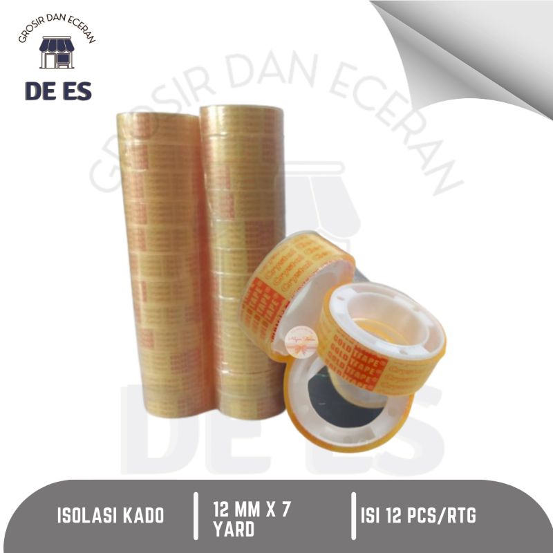 

Isolasi kado 7 yard gold tape kuat dan rekat