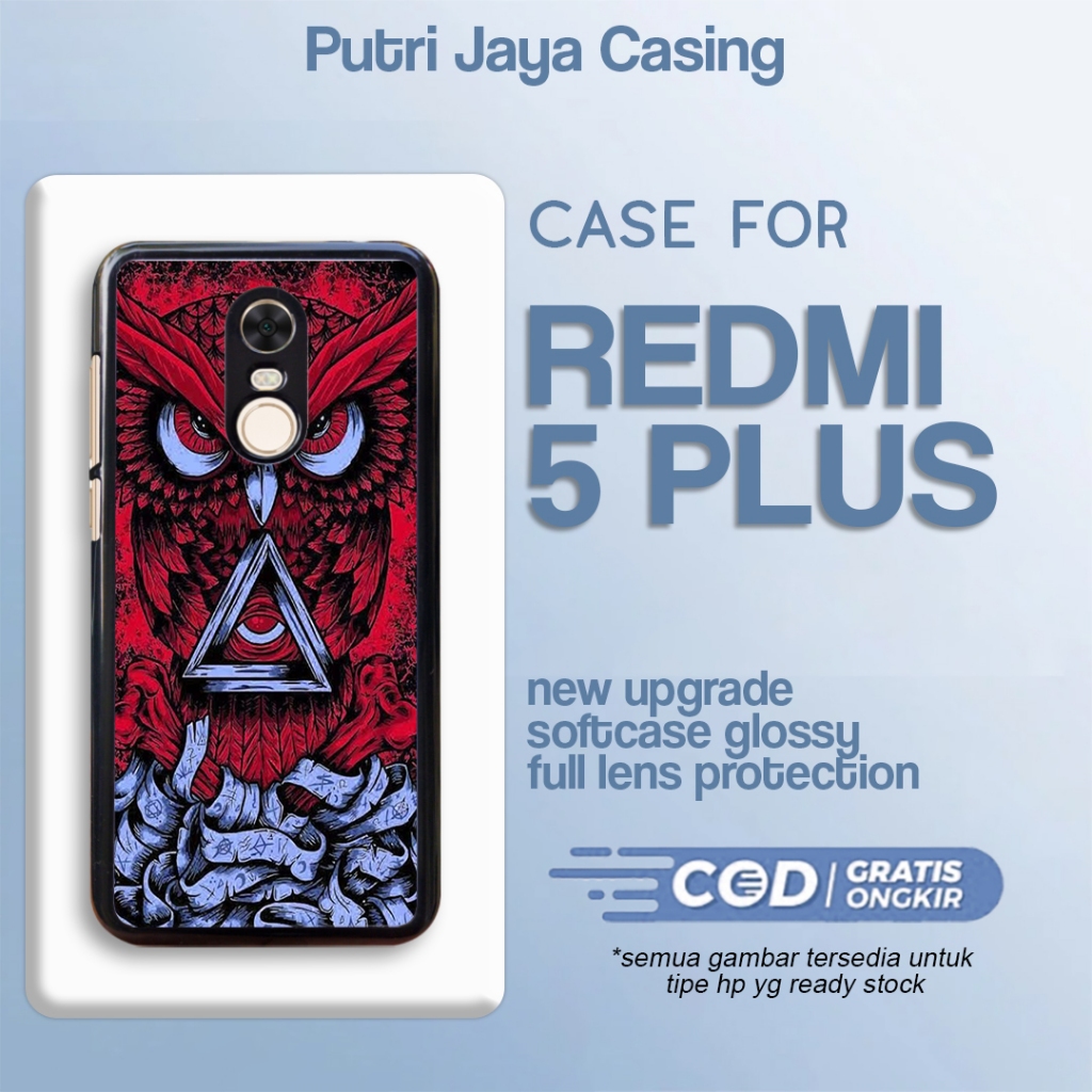 case xiaomi redmi 5 plus casing terbaru motif aesthe owl 06 casing estetik keren cute cewek cowok ba