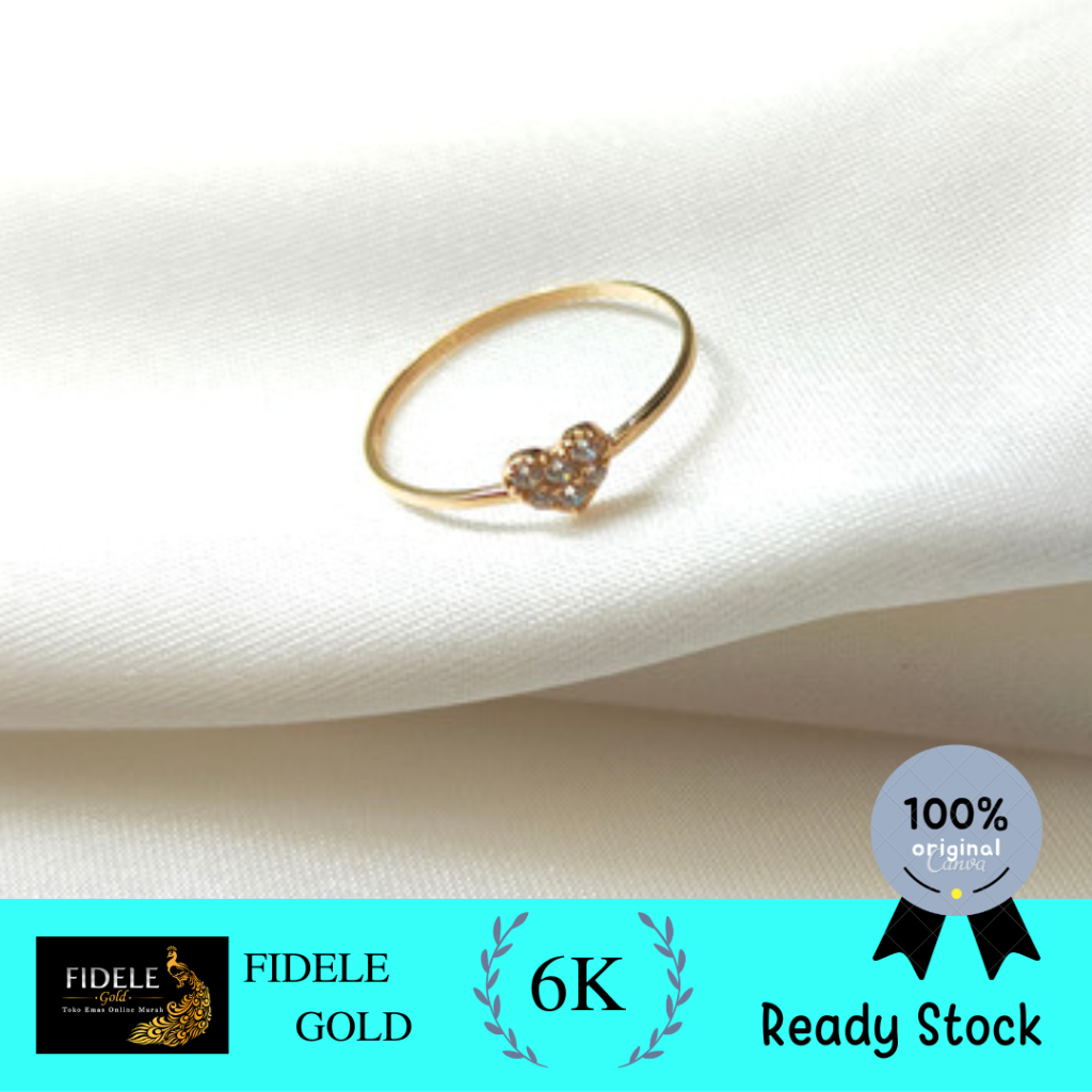 Cincin wanita  emas asli ringan cincin emas murah 300 emas muda 6k