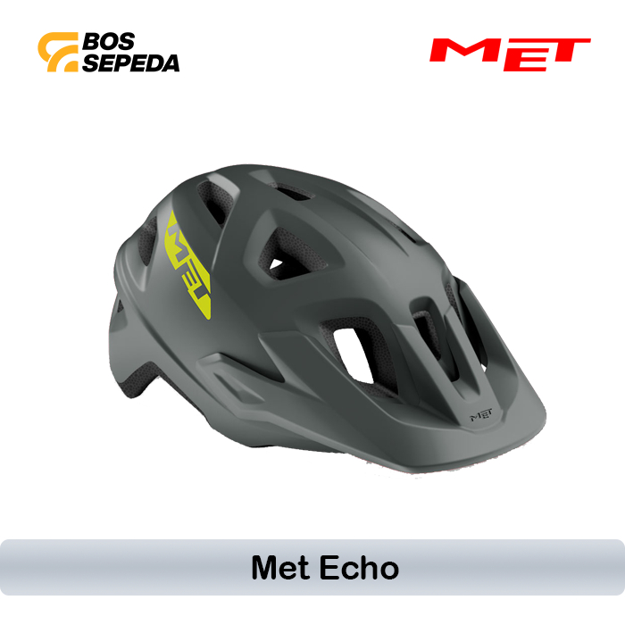 HELM MET ECHO CE GRAY MATT - HELM SEPEDA MTB