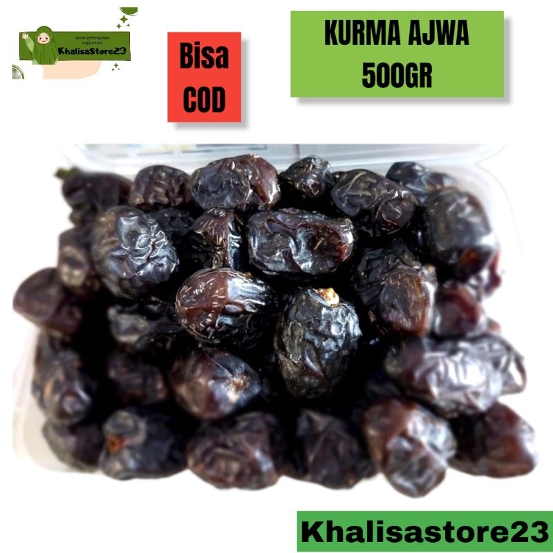 

KURMA AJWA /KURMA NABI 500GR [KEMASAN TOPLES] /AJWA JUMBO /PREMIUM