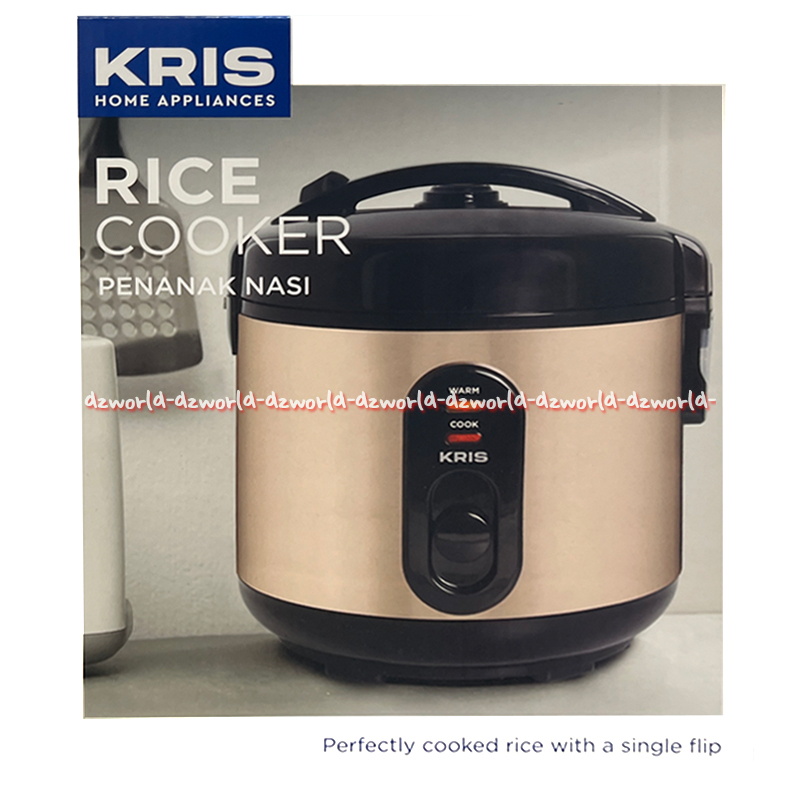 Kris Rice Cooker 1L Gold Alat Penanak Nasi Warna Kuning Hitam Pemanasan Keep Warm Krisbow 1LiterFood